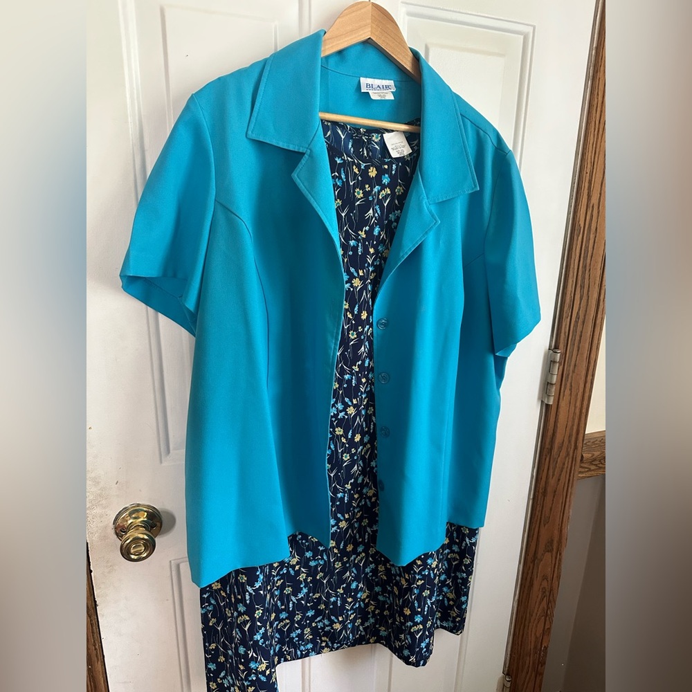 Blair Teal Blouse with Floral Dress